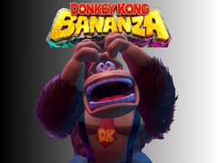 Um Donkey Kong agravado retratado abaixo do logotipo do Donkey Kong Bananza (Fonte da imagem: Nintendo of America com edições)