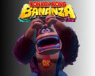Um Donkey Kong agravado retratado abaixo do logotipo do Donkey Kong Bananza (Fonte da imagem: Nintendo of America com edições)