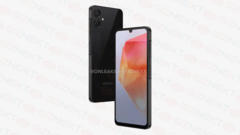 As renderizações mostram o Samsung Galaxy A06 com um acabamento traseiro liso e brilhante. (Fonte: @OnLeaks x GizNext)