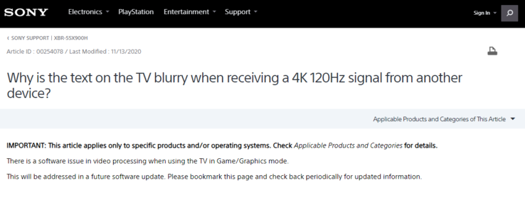 A Sony reconheceu silenciosamente o problema da tela de 4K/120 Hz afetando os televisores XH90, XH900H, X9100H e XH92. (Fonte de imagem: Sony)