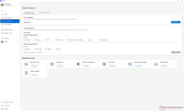 Recursos de diagnóstico do sistema