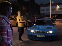Captura de tela do trailer de revelação da Clutch mostrando um carro de corrida BMW modificado.