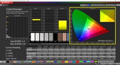 CalMAN ColorChecker (perfil: sRGB, espaço de cor de destino: sRGB)