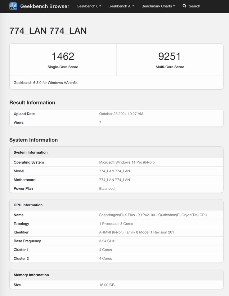 (Fonte da imagem: Geekbench)