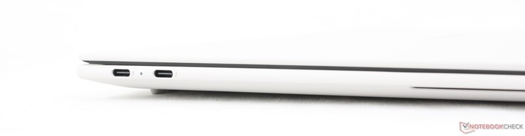 Esquerda: 2x USB-C Thunderbolt 4 com DisplayPort 2.1 + Power Delivery (65 W)