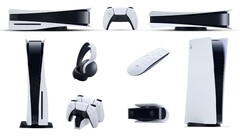 Os consoles PS5 e um punhado de acessórios. (Fonte de imagem: PlayStation/NDTV/FlatpanelsHD - editado)