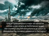 Refinarias de petróleo do Turcomenistão em um jogo Battlefield. (Fonte da imagem: temporyal on X)