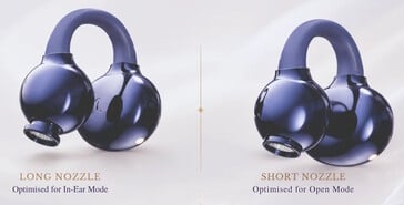 O Kinera Sylvie utiliza bicos acústicos retráteis para permitir seu uso como fones intra-auriculares ou de ouvido aberto.