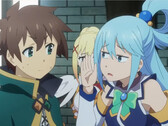 Uma captura de tela -『この素晴らしい世界に祝福を！３ーBONUS STAGEー』本予告 (Fonte da imagem: KadokawaAnime no YouTube)