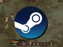 Uma imagem mostrando o jogo Battle Brothers e o logotipo do Steam.