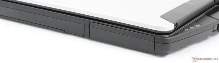 Left: Removable 2.5-inch SATA III slot, Kensington Lock