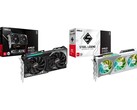 GPUs ASRock Radeon RX 9060 XT Challenger (esquerda) e Steel Legend (direita). (Fonte da imagem: ASRock)