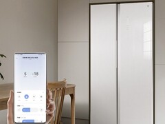 A geladeira Xiaomi Mijia Side by Side 610L Ice Crystal White possui uma ferramenta inteligente de ajuste de temperatura. (Fonte da imagem: Xiaomi)