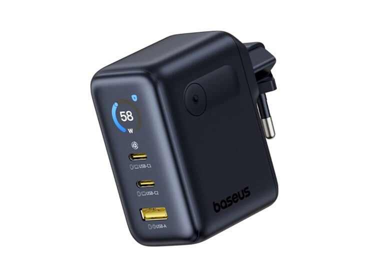 O carregador rápido com tela digital Baseus PicoGo AE21 2C+U 100W. (Fonte da imagem: Baseus)