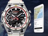 O relógio ECB-2300HR-1A da Casio (na foto) é um modelo de edição especial projetado com a Honda. (Fonte da imagem: Casio)