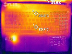 Desenvolvimento de calor durante a operação ociosa (topo)