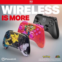 O controle PowerA Advantage Wireless vem nas opções de design Black, Mario and Friends e Pokemon Mega Evolutions (Fonte da imagem: PowerA)