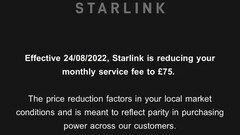 As mensagens de redução de preço (imagem: Starlink)