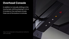 Cybertruck tem câmbio de marchas no console superior (imagem: Tesla)