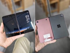 O Surface Duo &#039;Andromeda&#039; em uma de suas cores aparentes de protótipo. (Fonte da imagem: Goofish)