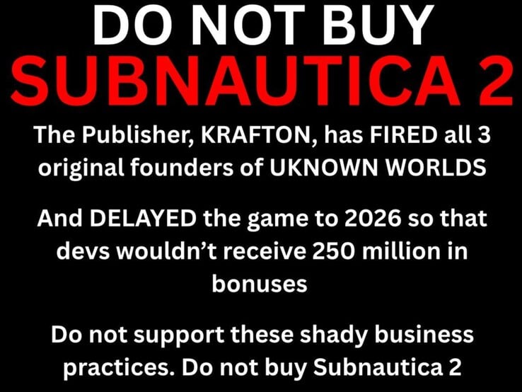 Fãs no subreddit Subnautica pedindo um boicote. (Fonte da imagem: Specialist-Target461 no Reddit)