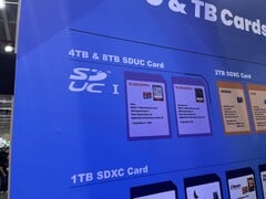 Sinais claros no estande da SD Association: Os cartões SanDisk SDUC estão chegando.