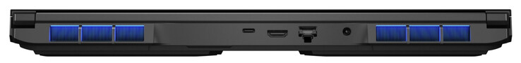 Traseira: Thunderbolt 4 (USB-C; DisplayPort), HDMI, Gigabit Ethernet (2,5 GBit/s), conector de alimentação