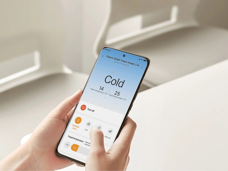 O Xiaomi Smart Tower Heater Lite pode ser controlado por meio do aplicativo Xiaomi Home/Mi Home (Fonte da imagem: Xiaomi)