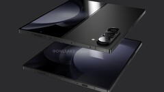 Uma renderização do &quot;Galaxy Z Fold6&quot;. (Fonte: OnLeaks x SmartPrix)