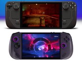 Steam Deck OLED (em cima) e Lenovo Legion Go S (embaixo). (Fonte da imagem: Valve e Best Buy, editado)