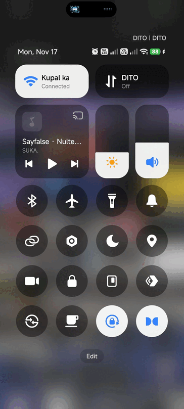 Painel de configurações rápidas renovado. (Fonte da imagem: u/Square-Opportunity48 via Reddit)