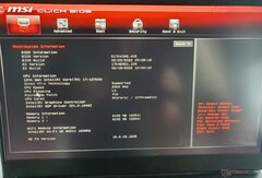 MSI Vector GP76 BIOS: Informações do sistema