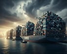 747.000 toneladas de lixo eletrônico foram recicladas na Alemanha para a extração de matérias-primas valiosas. Isso corresponde à enorme capacidade de carga de sete dos maiores navios porta-contêineres do mundo. (Imagem: Google Gemini AI)