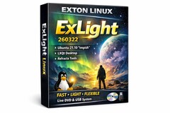 O Exton Linux ExLight 260322 foi lançado com muitas atualizações, incluindo o Enlightenment 0.27.1 e o Calamares 3.3.14-1