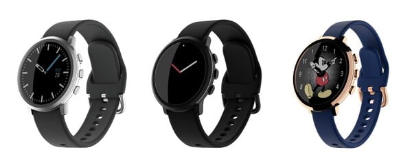 Pebble Round 2 em prata escovada, preto fosco e ouro rosa polido. (Fonte da imagem: Repebble)