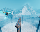 O Sword of the Sea permite que os jogadores percorram a paisagem com uma "Hoversword". Na foto, uma captura de tela do jogo. (Fonte da imagem: Steam)