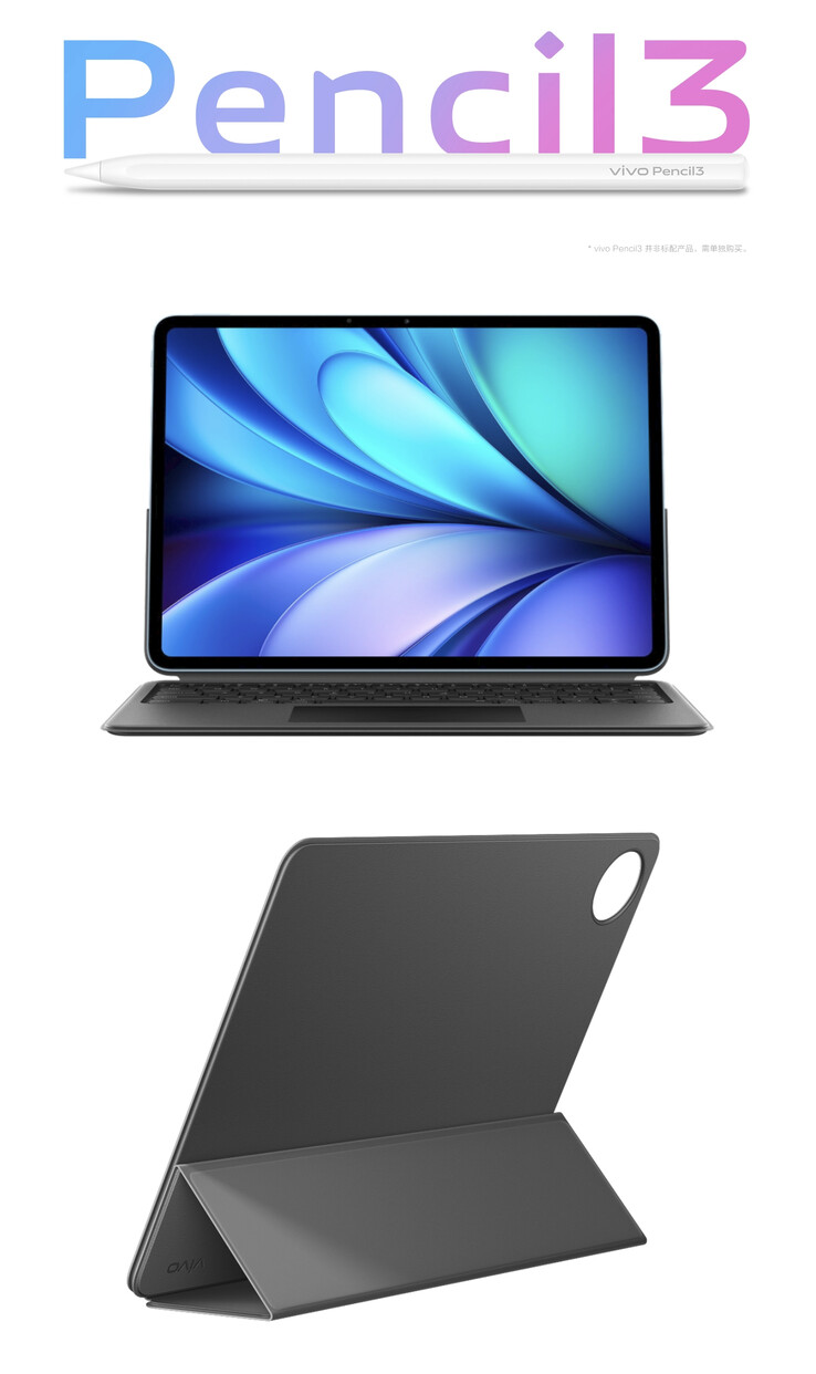 O Vivo Pad5 pode ser equipado com vários acessórios originais. (Fonte da imagem: Vivo)