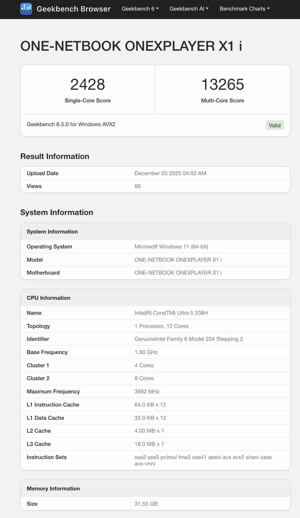 (Fonte da imagem: Geekbench)