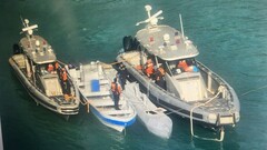 O drone marítimo do narcotráfico dirigido pela Starlink na costa do Caribe. (Fonte da imagem: Armada de Colombia)