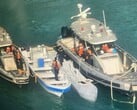 O drone marítimo do narcotráfico dirigido pela Starlink na costa do Caribe. (Fonte da imagem: Armada de Colombia)