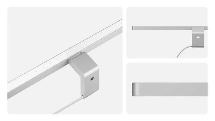 Ele é alimentado pela porta USB-C do computador e ilumina uma área de 33,5 por 19,7 polegadas com 500 lux.