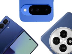 Uma colagem mostrando o Galaxy Z Fold 7, o Pixel 10 e o OnePlus 13. (Fonte da imagem: Samsung, Google e OnePlus)