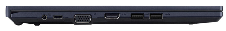 Lado esquerdo: Porta de alimentação, USB 3.2 Gen 2 (USB-C), VGA, HDMI, 2x USB 3.2 Gen 2 (USB-A)