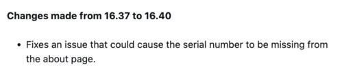 As notas de lançamento da versão 16.40 do software para o Garmin Venu X1