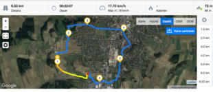 Garmin Edge 500: overall route