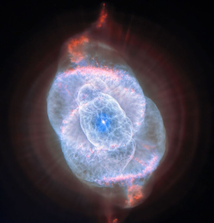 Uma imagem tirada pelo Telescópio Espacial Hubble mostrando a Nebulosa Olho de Gato.