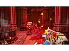 Uma captura de tela do jogo Warhammer 40,000: Boltgun - Words of Vengeance que mostra a jogabilidade baseada em digitação. (Fonte da imagem: Steam)