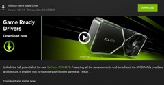 Nvidia Game Ready Driver 531,61 notificação e detalhes em GeForce Experiência (Fonte: Própria)