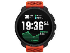O smartwatch Suunto Race 2 em laranja coral vem com uma tela OLED de 1,5 polegada para exibir estatísticas de corrida e a hora. (Fonte da imagem: Suunto)