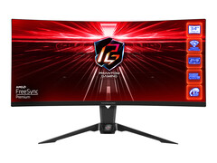 O ASRock PG34WQ15R2B é um monitor de jogos VA com uma taxa de atualização de 165 Hz e uma resolução de 1440p. (Fonte de imagem: ASRock)